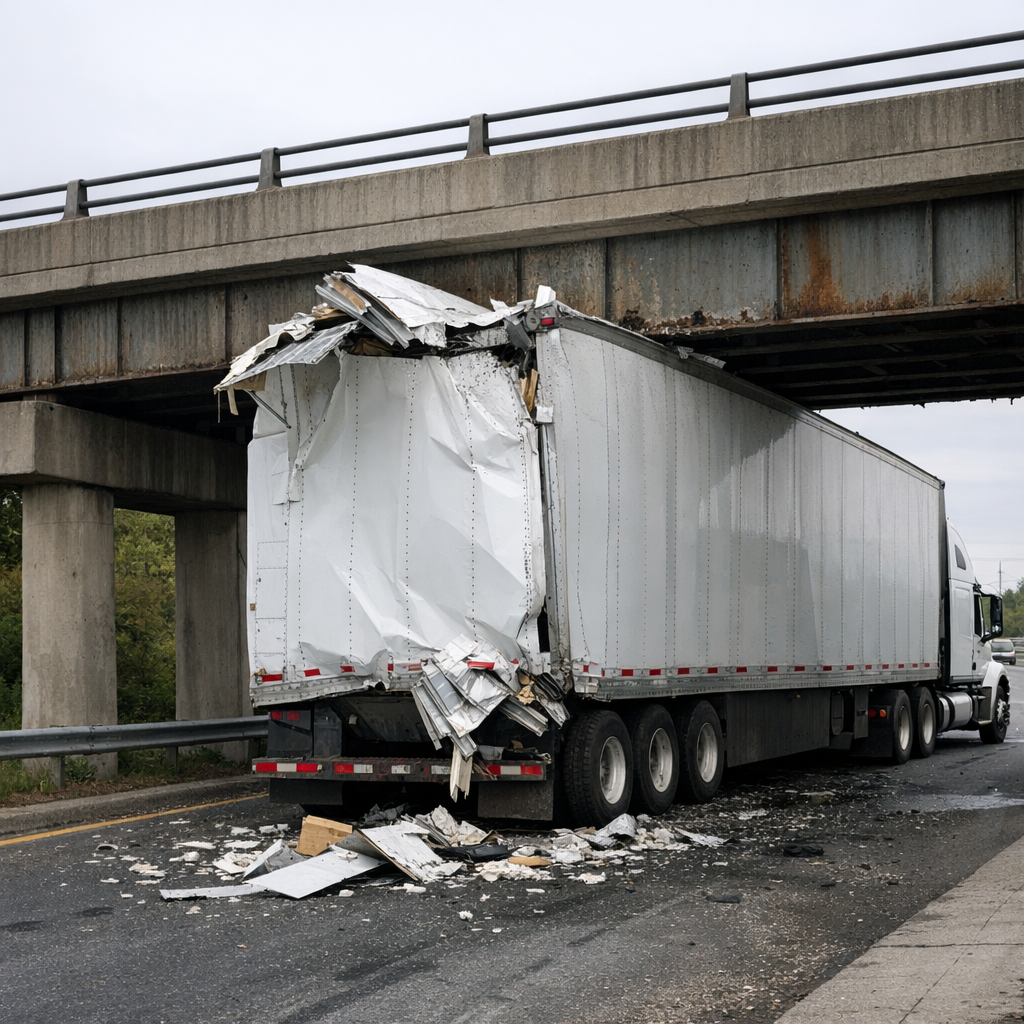 Illustration of What is a bridge strike truck accident