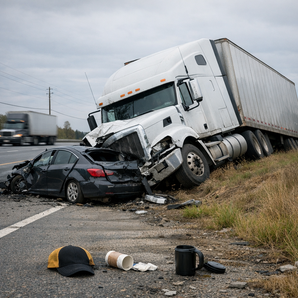 Illustration of What is a fatigued driving truck accident