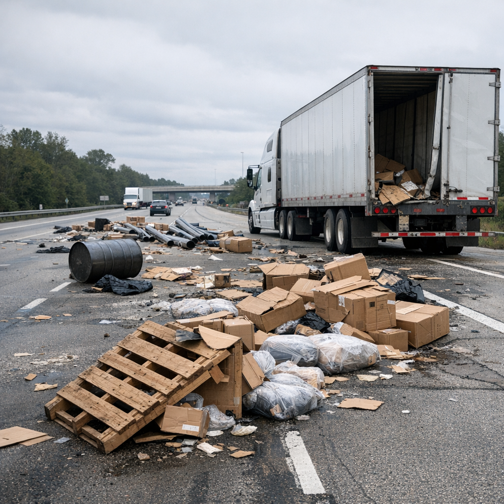 Illustration of What is a lost load truck accident