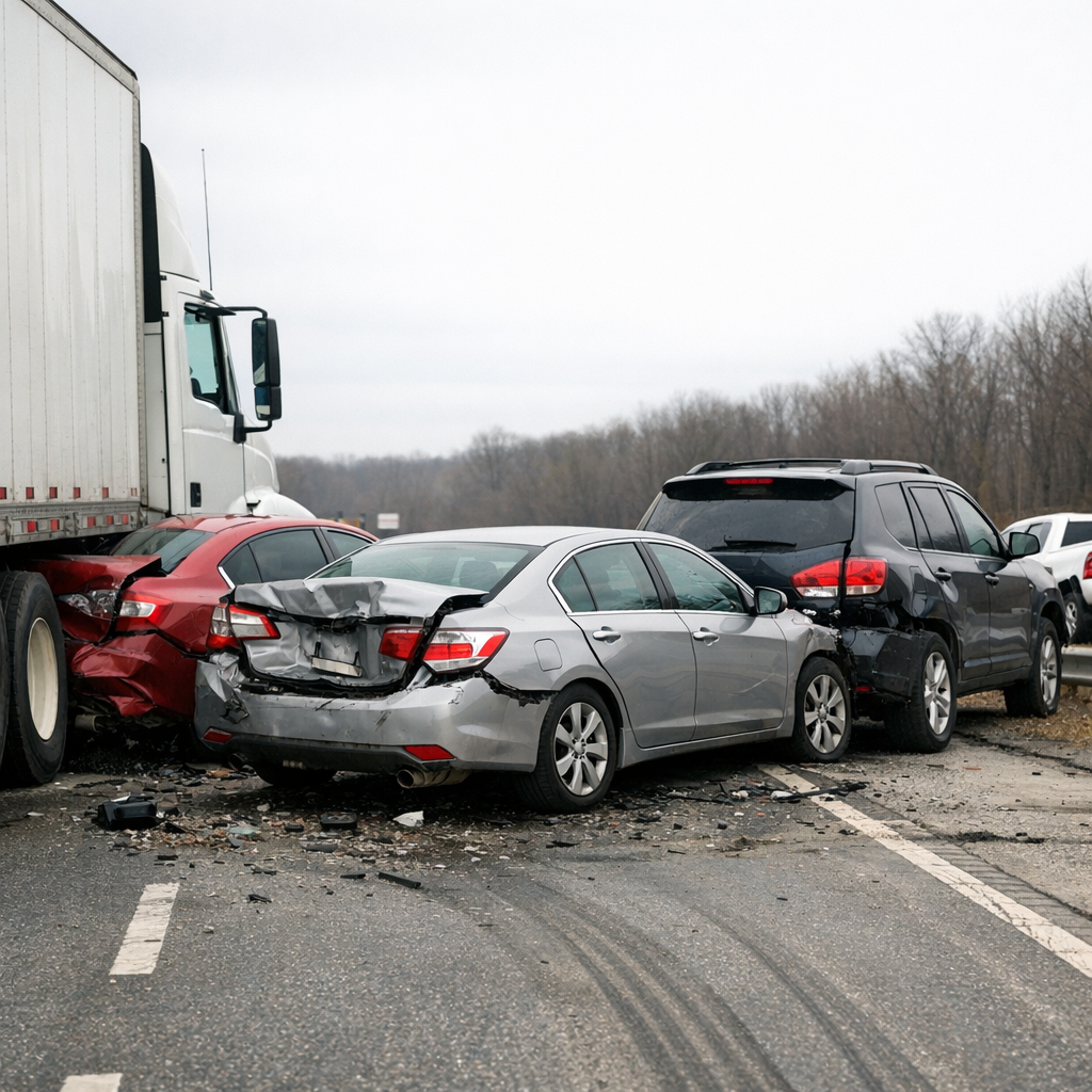 secondary collision truck accident illustration for What is a secondary collision in a truck accident