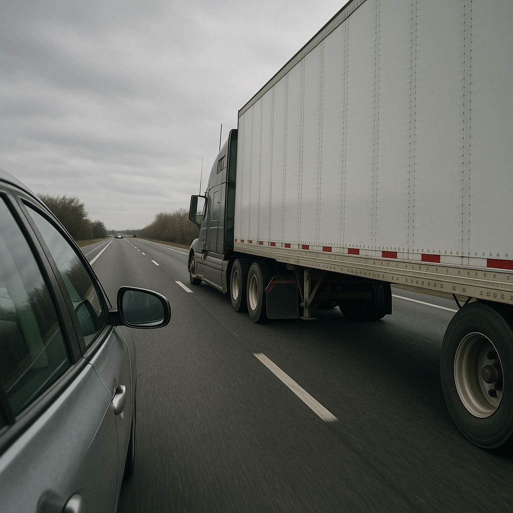 Illustration of Why do I feel anxious near semi trucks