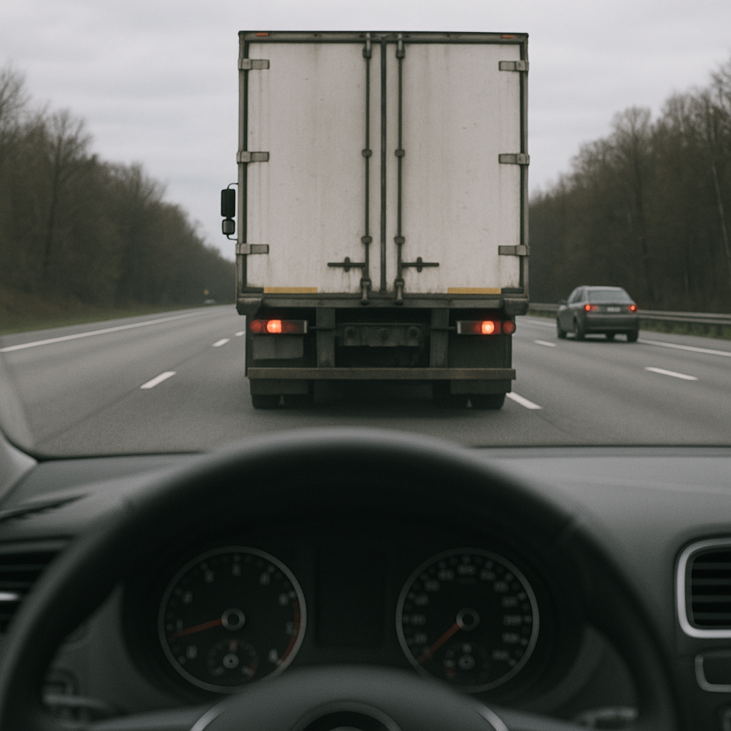 nervous truck tailgates illustration for Why do I feel nervous when a truck tailgates