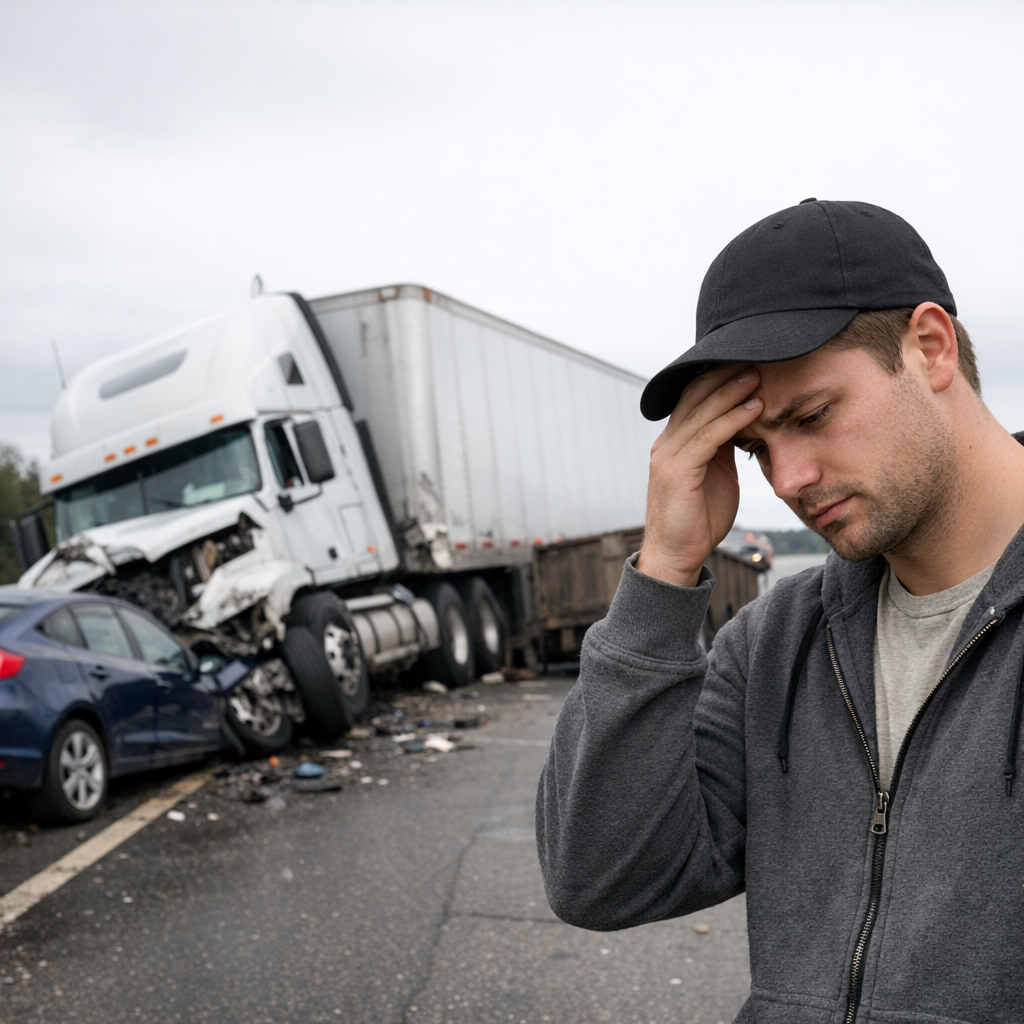 inexperienced truck driver accident illustration for Why inexperienced truck drivers crash more